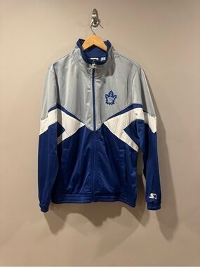 Toronto Maple Leafs Starter Full-Zip Track Jacket / Warm-Up Jacket, Size Large